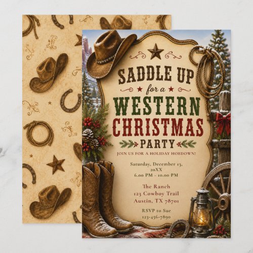Western Christmas Party Invitation