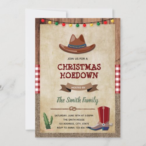 Western christmas party invitation