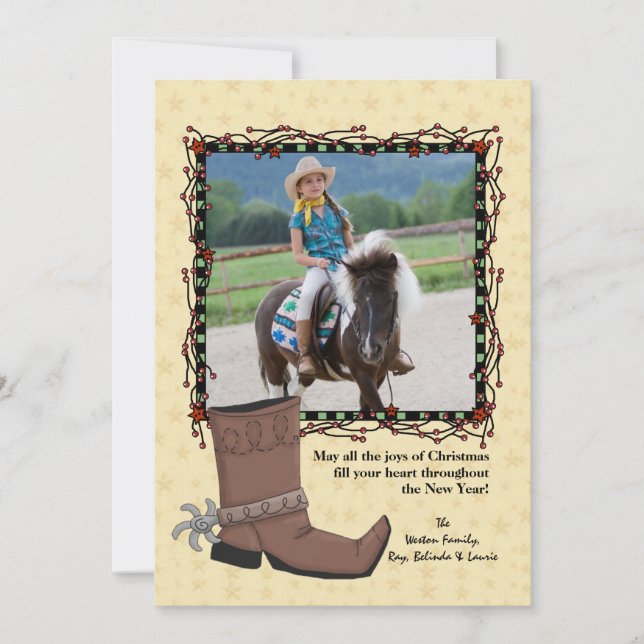Western Christmas Photo Holiday Card (Front)