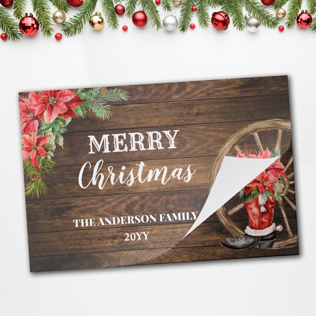 Western Christmas Poinsettia Party Paper Placemat (Creator Uploaded)