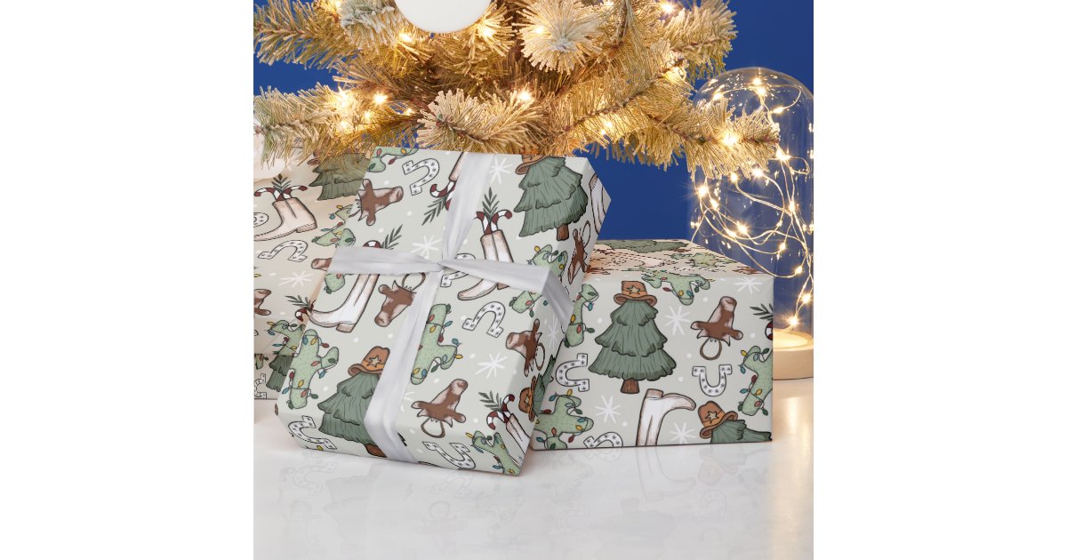 Western Christmas Wrapping Paper