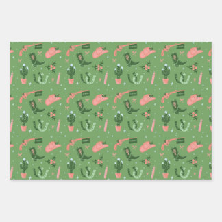 Western Christmas Wrapping Paper Sheets