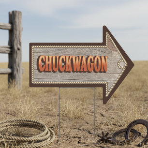 Western Chuckwagon Food Directional ID1318 Sign