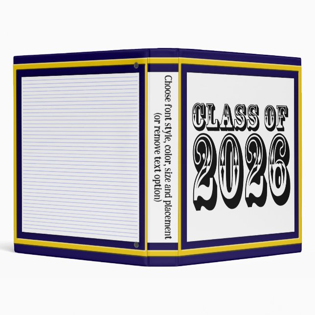 Western Class of 2026 Graduation 3 Ring Binder (Background)