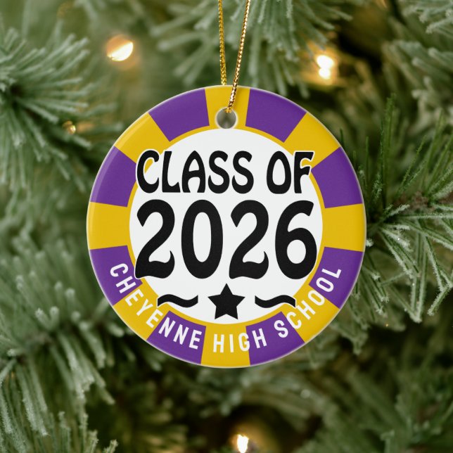 Western Class of 2026 Photo Graduation Ceramic Ornament (Tree)