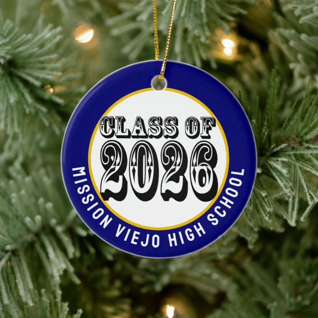 Western Class of 2026 Photo Graduation Ceramic Ornament (Tree)