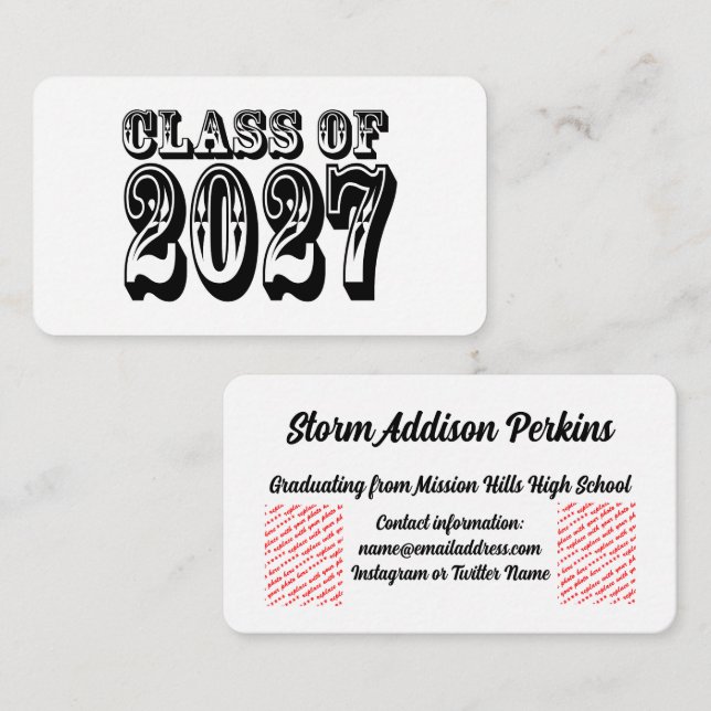 Western Class of 2027 Graduation Enclosure Card (Front/Back)