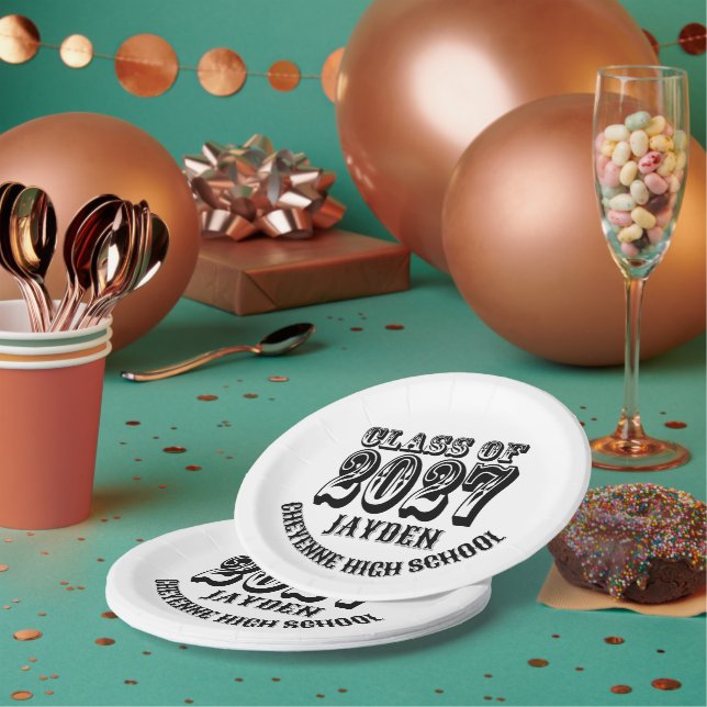 Western Class of 2027 Graduation Paper Plates (Multi)