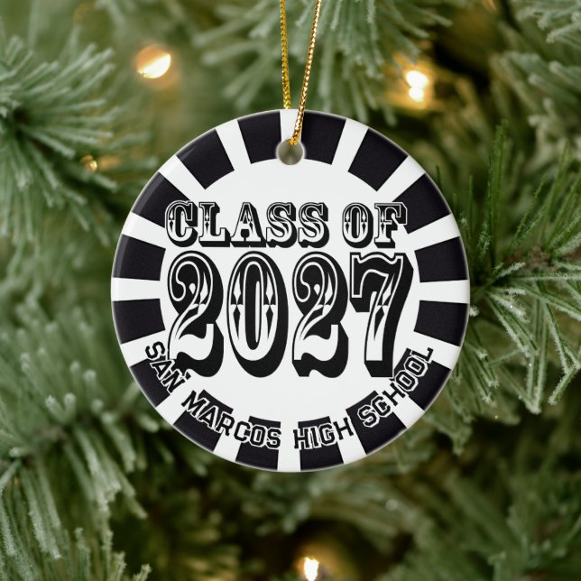 Western Class of 2027 Photo Graduation Ceramic Ornament (Tree)