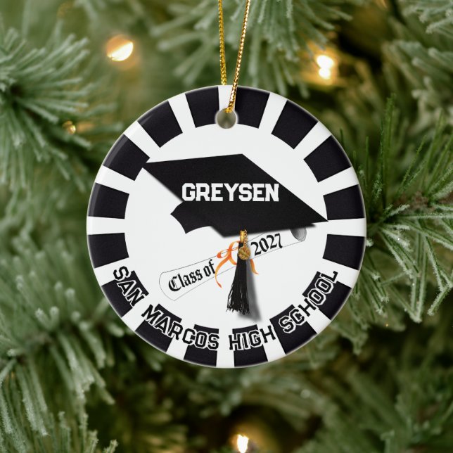 Western Class of 2027 Photo Graduation Ceramic Ornament (Tree)