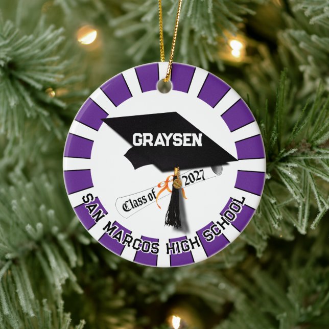 Western Class of 2027 Photo Graduation Ceramic Ornament (Tree)