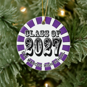 Western Class of 2027 Photo Graduation Ceramic Ornament