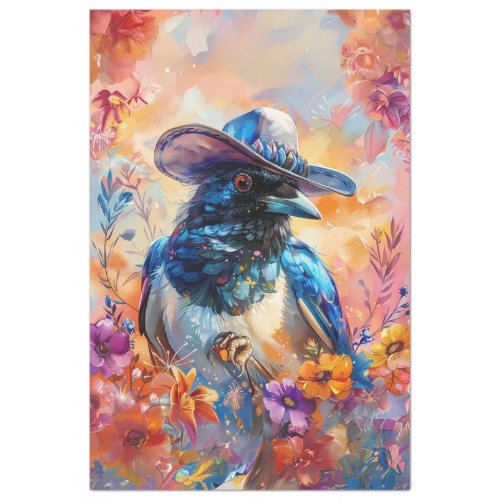 Western Color Washed Cowboy Bird Decoupage Tissue Paper
