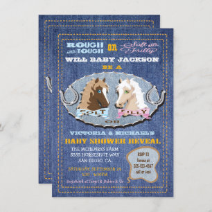 Western Colt or Filly Gender Reveal Baby Shower Invitation