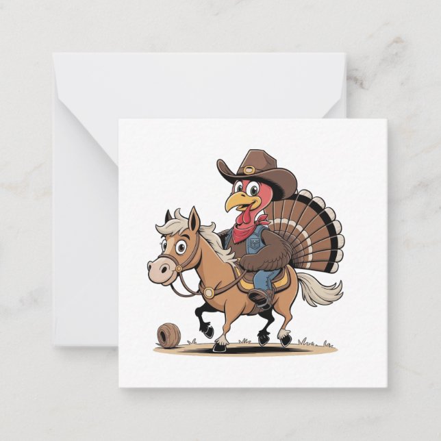 Western Cooked Turkey Thanksgiving Cowboy Cowgirl  Note Card (Front)