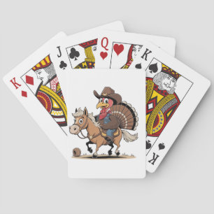 Western Cooked Turkey Thanksgiving Cowboy Cowgirl  Poker Cards