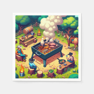 Western Cookout Grilling Party Napkins