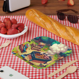 Western Cookout Grilling Party Paper Plates