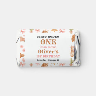 Western Coquette Cowgirl 1st Birthday Cute Pink Hershey's Miniatures