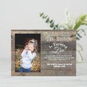 western country barn wood photo Birthday party Invitation (Standing Front)