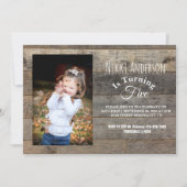 western country barn wood photo Birthday party Invitation (Front)