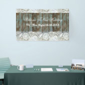 western country blue barn wood lace wedding banner (Tradeshow)
