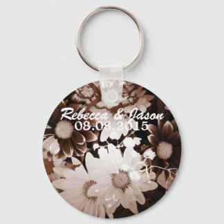 western country bohemian daisy wedding keychain
