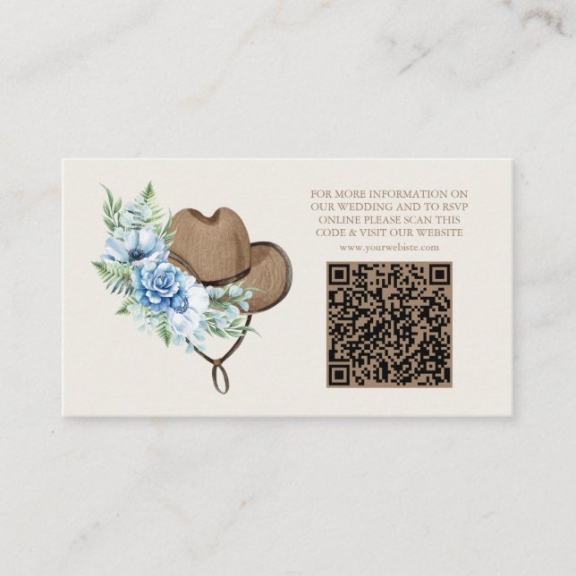 Western Country Bohemian Floral Wedding Enclosure Card (Front)
