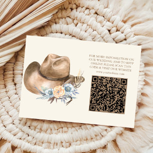Western Country Bohemian Floral Wedding Enclosure Card