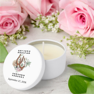Western Country Boho Cow Skull Wedding Mini Candle Favors