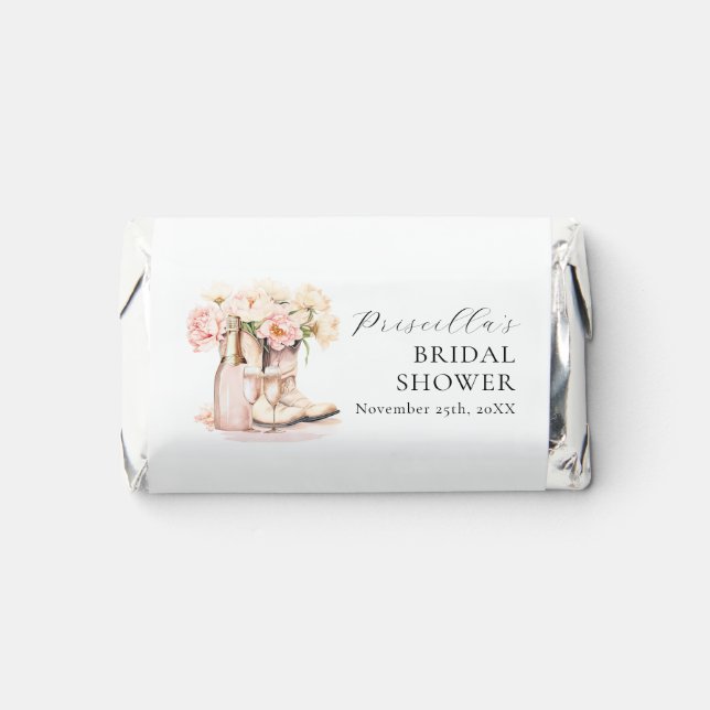 Western Country Boots Bubbly Pink BRIDAL SHOWER Hershey's Miniatures (Front)