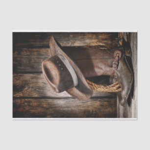 western country brown barn wood cowboy boots tissue paper