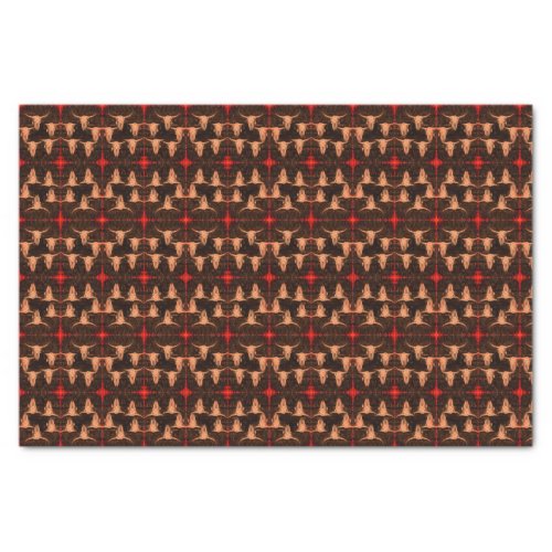 Western Country Brown Red Rustic Bull Skull  Tissue Paper