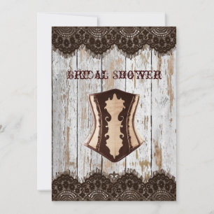 Western country corset steampunk bridal shower invitation