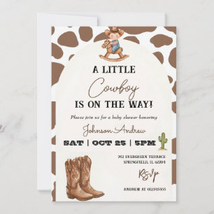 Western Country Cowboy Baby Shower Invitation