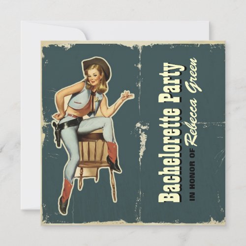 western country cowboy bachelorette party invitation