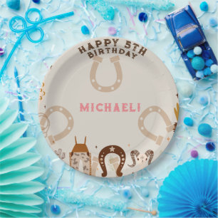 Western Country Cowboy Birthday Party Paper Plates