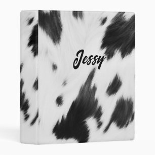  Western Country Cowboy Black and White Cow Print  Mini Binder