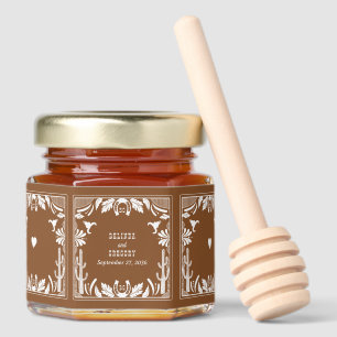 Western Country Cowboy Rustic Wedding Favor Honey Jar Favors