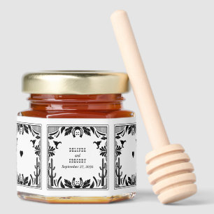 Western Country Cowboy Rustic Wedding Favor Honey Jar Favors