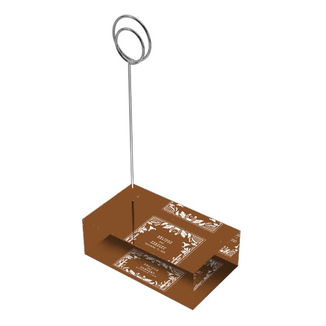 Western Country Cowboy Rustic Wedding Favor Place Card Holder (Corner)