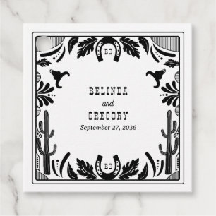 Western Country Cowboy Rustic Wedding Favor Tags