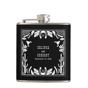 Western Country Cowboy Rustic Wedding  Flask