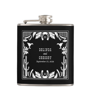 Western Country Cowboy Rustic Wedding  Flask