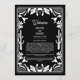 Western Country Cowboy Rustic Wedding Itinerary Program