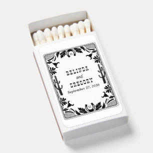 Western Country Cowboy Rustic Wedding  Matchboxes