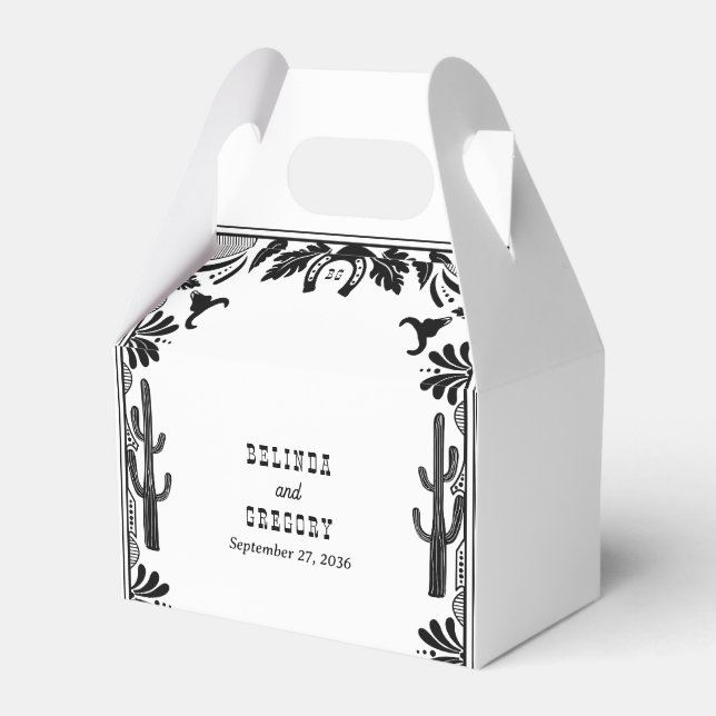 Western Country Cowboy Rustic Wedding Welcome Favor Boxes (Front Side)