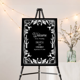 Western Country Cowboy Rustic Wedding Welcome Foam Board