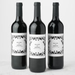Western Country Cowboy Rustic Wedding  Wine Label