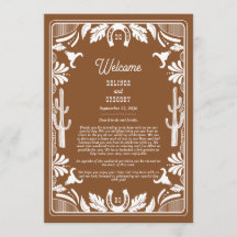 Western Country Cowboy Wedding Brown Itinerary